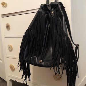 Black Fringe Backpack